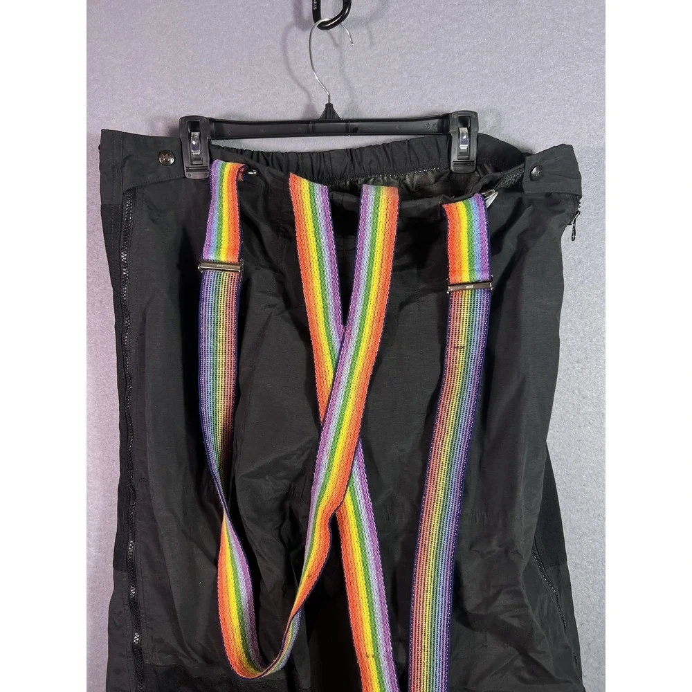 Vintage REI GORE-TEX Rain Pants Mens Large Black Elastic Waist Zip Pockets